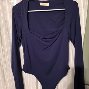 Cider Elegant Navy Bodysuit